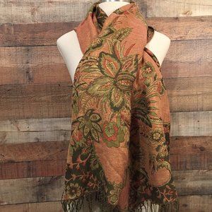 Lovely Pashmina Fall Toned Floral Pattern One Sz